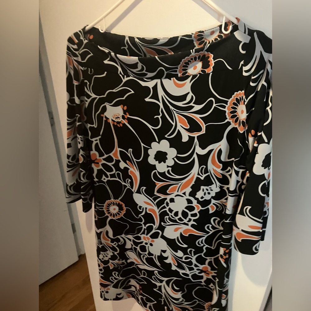 Floral Black and Orange Women's Dress Lily & Kate Size 14